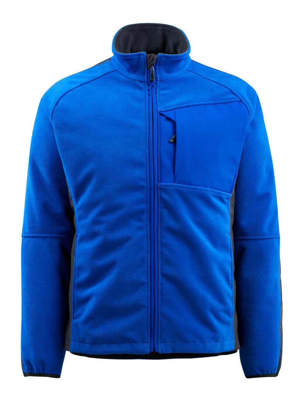 MASCOT® Marburg UNIQUE Fleecejacke in Kornblau/Schwarzblau, atmungsaktiv, winddicht und wasserabweisend mit Reißverschlusstaschen und ergonomischen Ärmeln