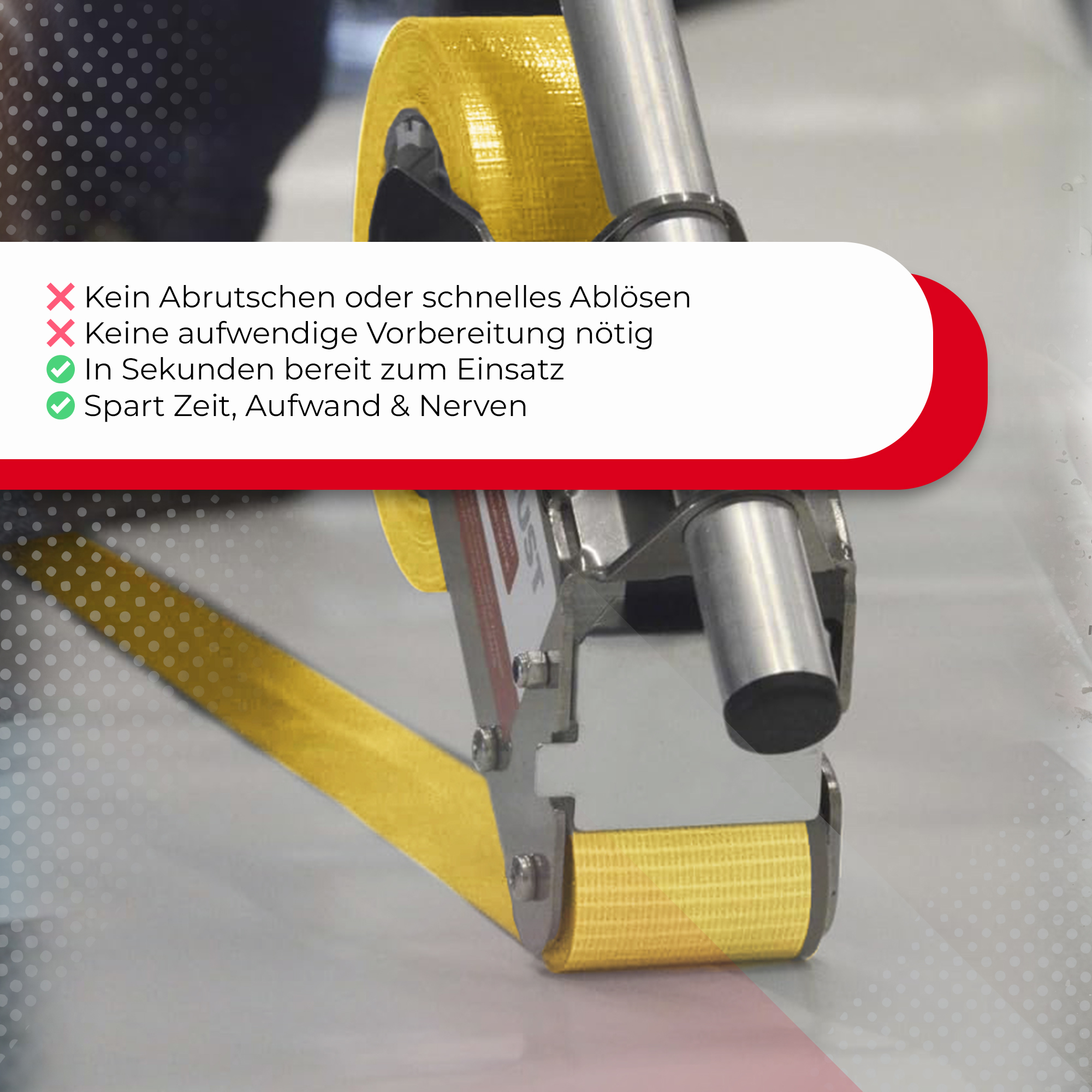 Zero Dust gelbes Gewebeklebeband 48 mm x 50 m auf Rolle