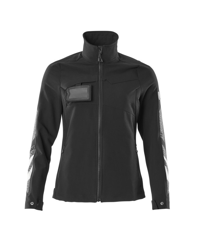 MASCOT® ACCELERATE Jacke in Schwarz, Damen-Arbeitsjacke in Größe 2XL mit durchgehendem Reißverschluss und Brusttasche