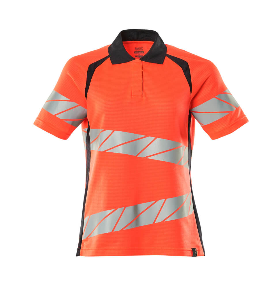 MASCOT® ACCELERATE SAFE Polo-Shirt für Damen, zweifarbige Warnschutzbekleidung mit Reflexstreifen, hi-vis Gelb/Schwarz, Größe 4XLONE