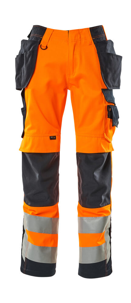 MASCOT® Wigan SAFE SUPREME Warnschutzhose mit Hängetaschen, zweifarbig in Hi-vis Orange/Dunkelanthrazit, Größe 82C54, mit Reflexstreifen für hohe Sichtbarkeit