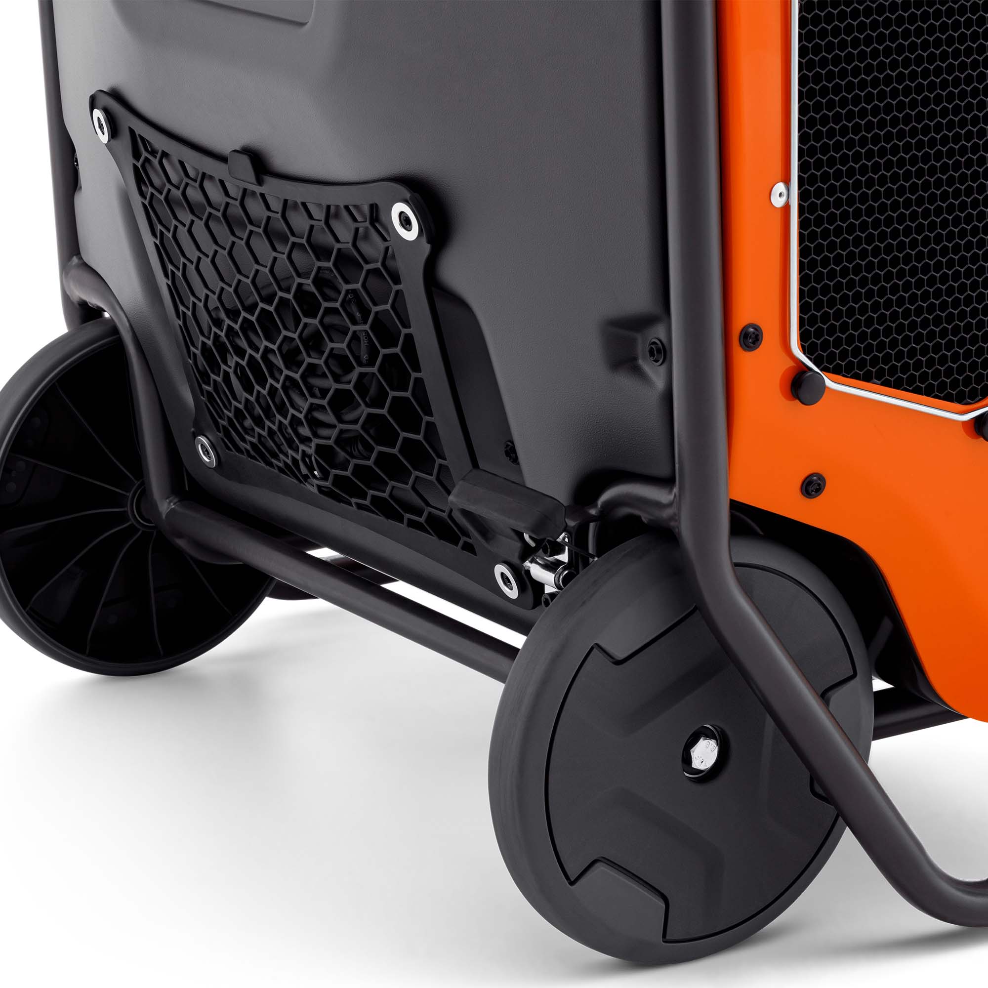 Seitenansicht Räder und Gehäuse des Husqvarna A100 Bau-Luftr