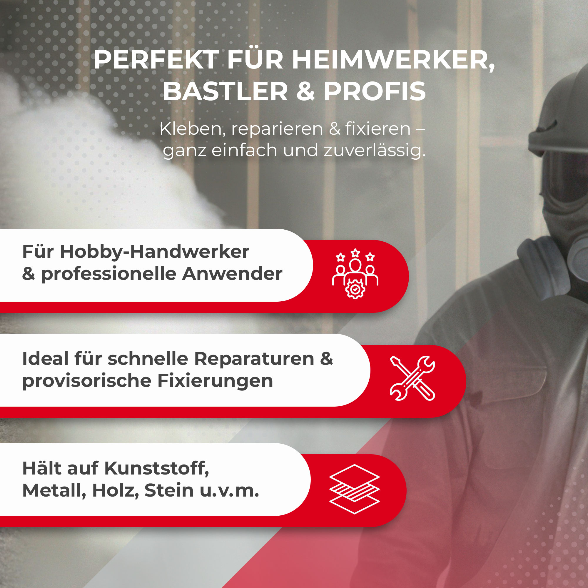 Zero Dust Gewebeklebeband schwarz 48mm x 50m für Reparaturen