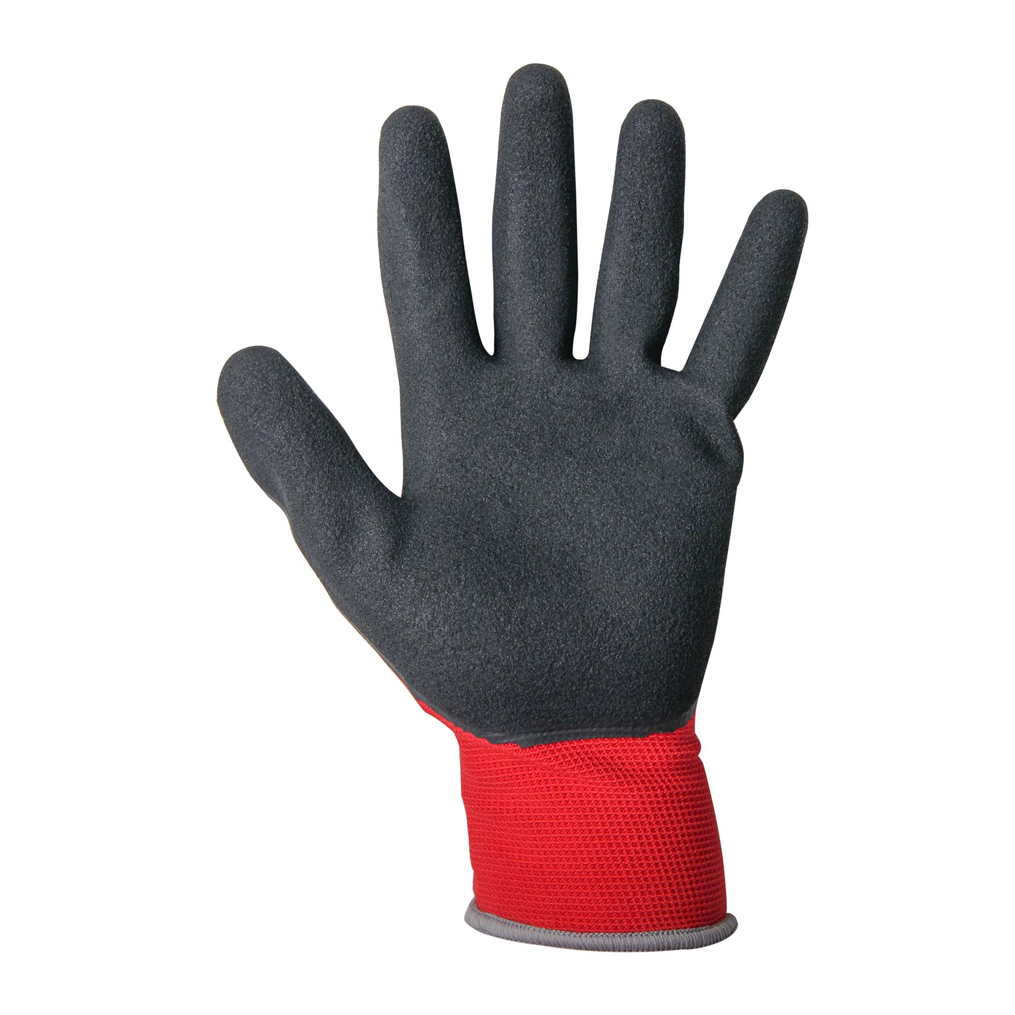 Zero Dust Montage-Feinstrickhandschuh rot mit Latex, Gr. 9