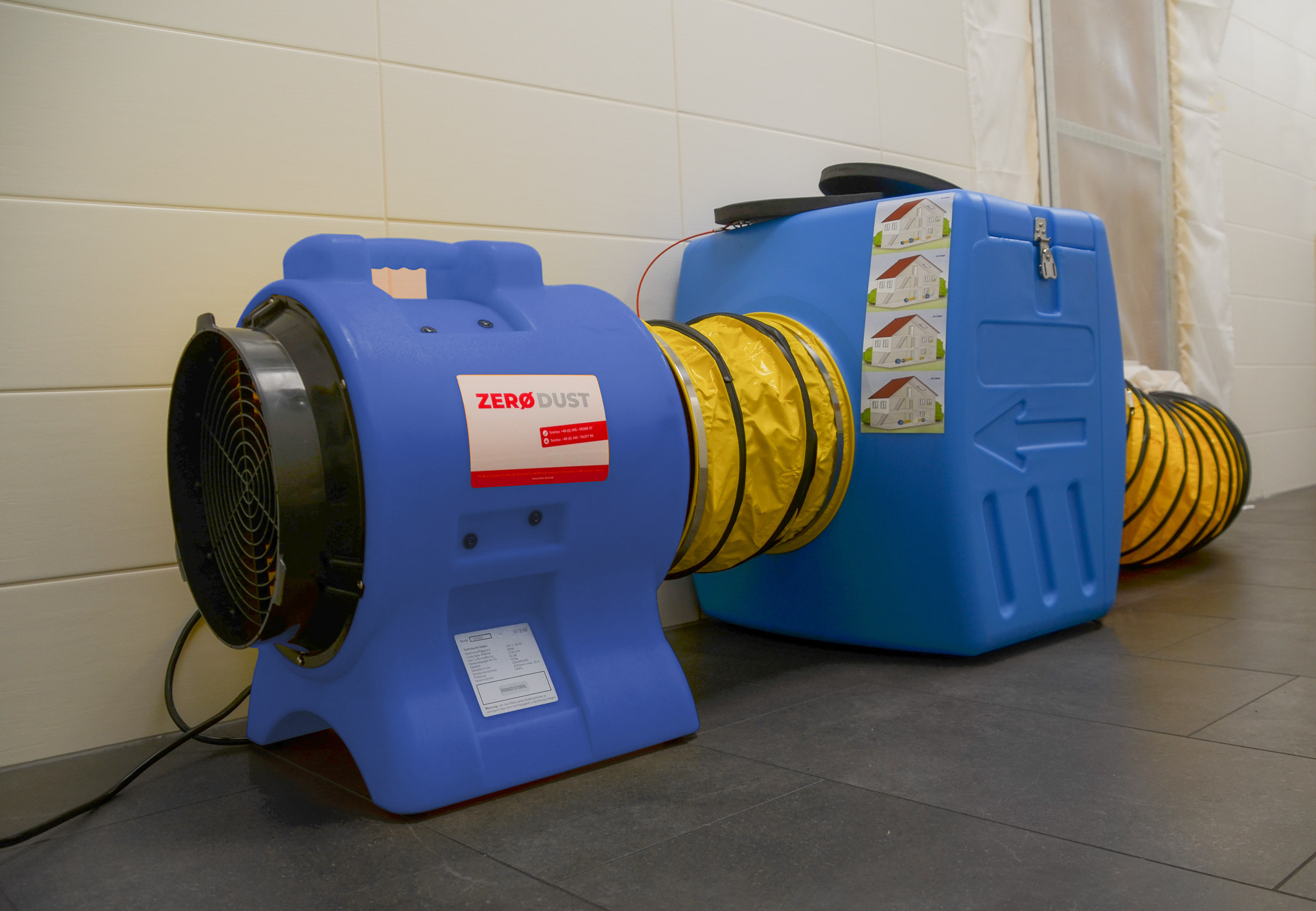 Axiallüfter Staubabsaugung S3500 mit Schlauch und Sack