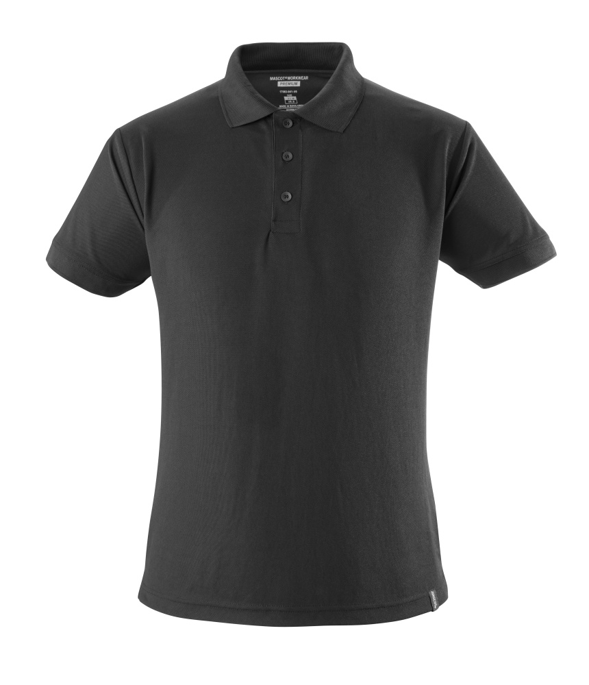 Schwarzes MASCOT® Grenoble CROSSOVER Polo-Shirt in Größe 2XL für professionelle Arbeitsbekleidung, Frontansicht