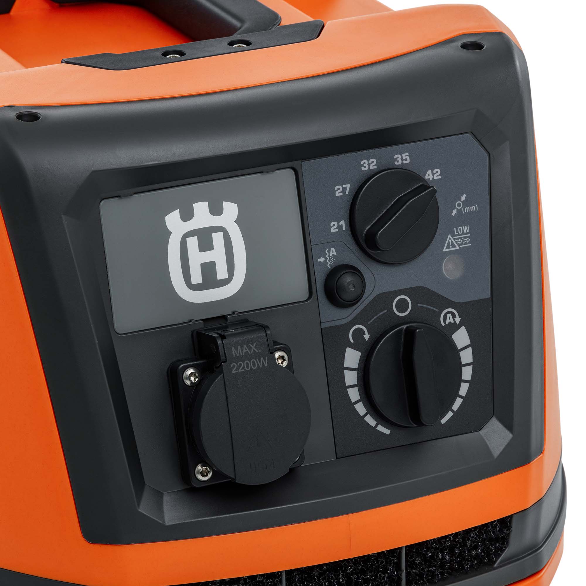 Bedienfeld des Husqvarna DE 35 H H-Klasse Staubabsaugers