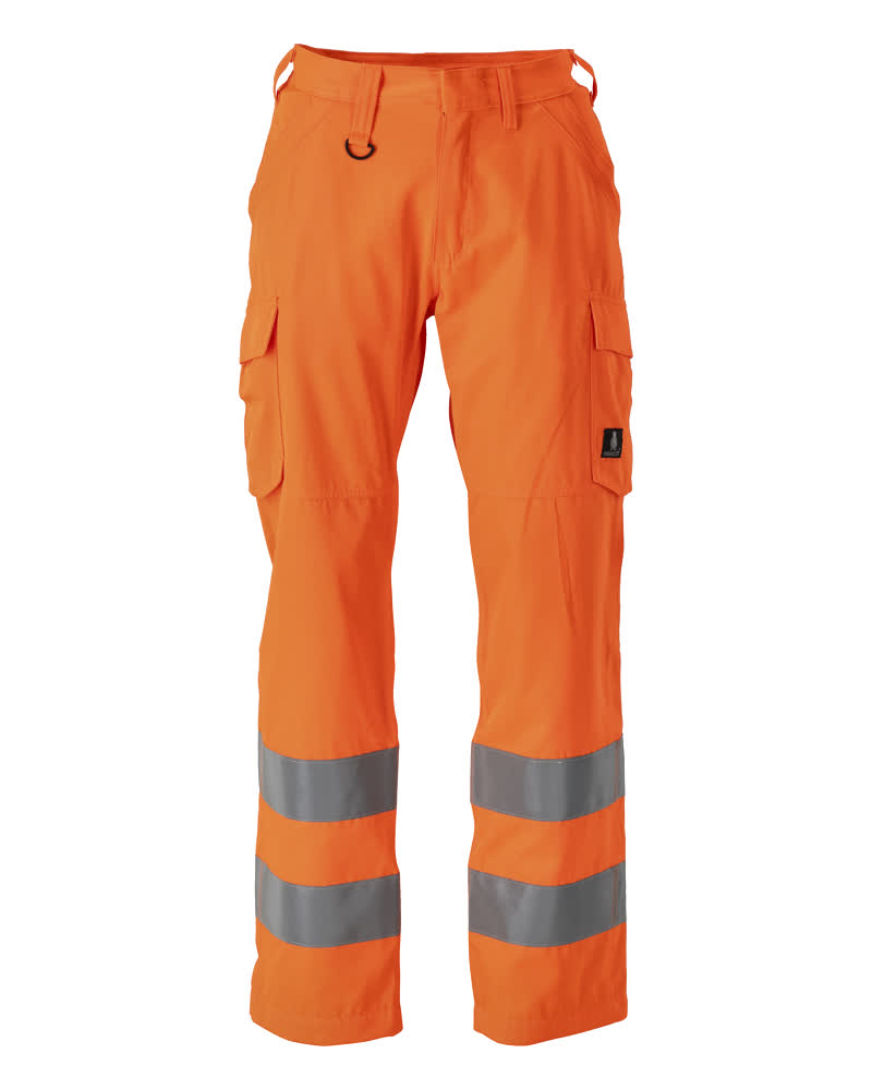 MASCOT® SAFE LIGHT Warnschutzhose in fluoreszierendem Orange mit Reflexstreifen, Schenkeltaschen und ergonomisch geformten Beinen