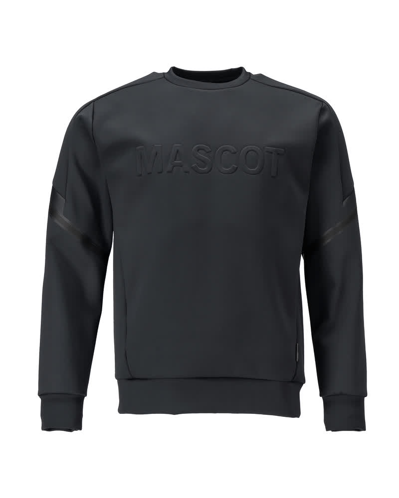 Schwarzblaues MASCOT® CUSTOMIZED Sweatshirt in moderner Passform, wasser- und schmutzabweisend, mit Rundhalsausschnitt und Rippbündchen, Größe 2XL