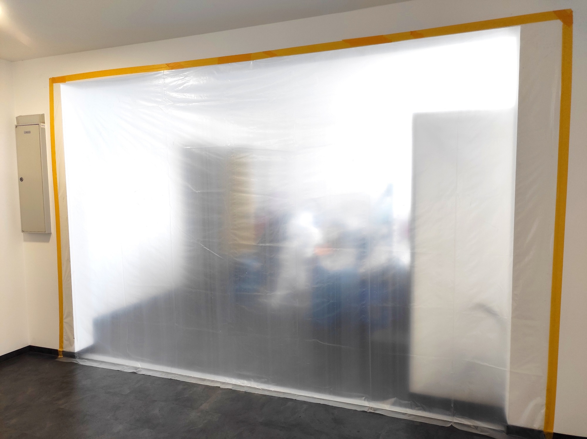 Zero Dust Multi-Staubschutztür breiter Durchgang mit Folie