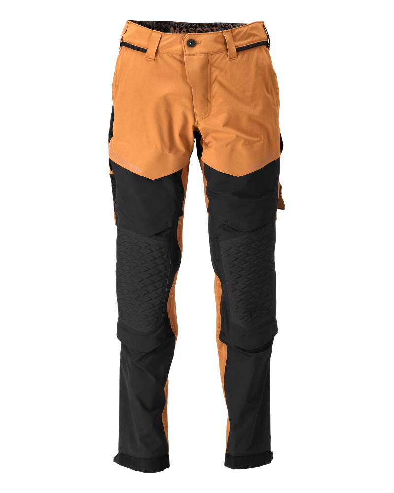 MASCOT® CUSTOMIZED Arbeitshose mit strapazierfähigen Knietaschen, zweifarbig, Modell Steinblau Größe 82C54, robuste Arbeitsbekleidung