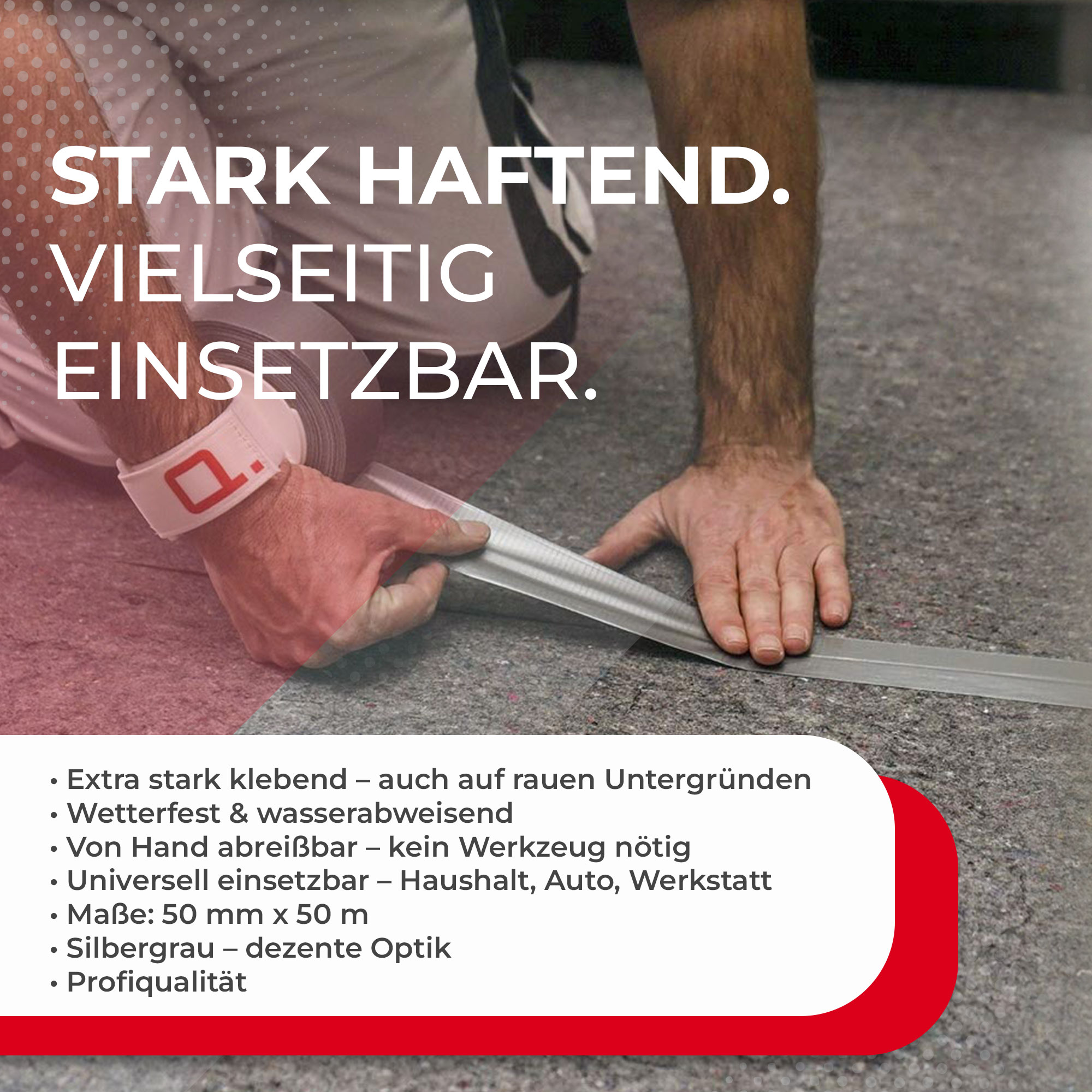 Zero Dust Gewebeklebeband silbergrau 48mm x 50m beim Verlege