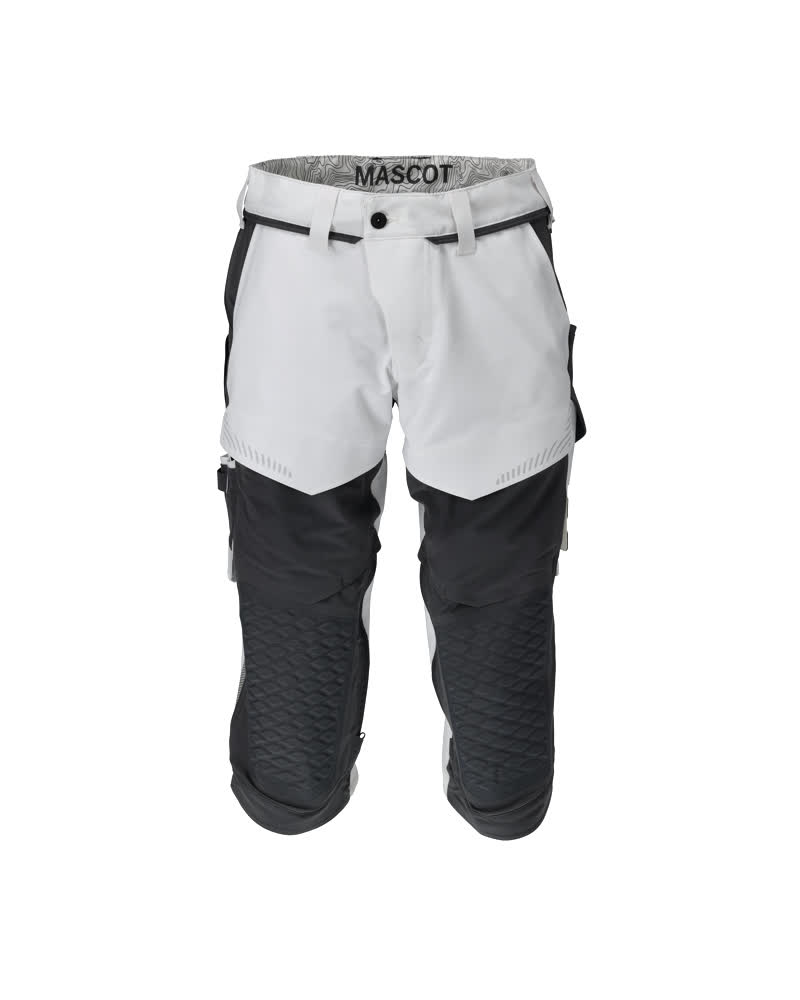 Produktbild der MASCOT® CUSTOMIZED Dreiviertel-Hose mit Knietaschen, robuster Arbeitshose in Farbe Hell Waldgrün/Waldgrün, Größe C62, Vorderansicht