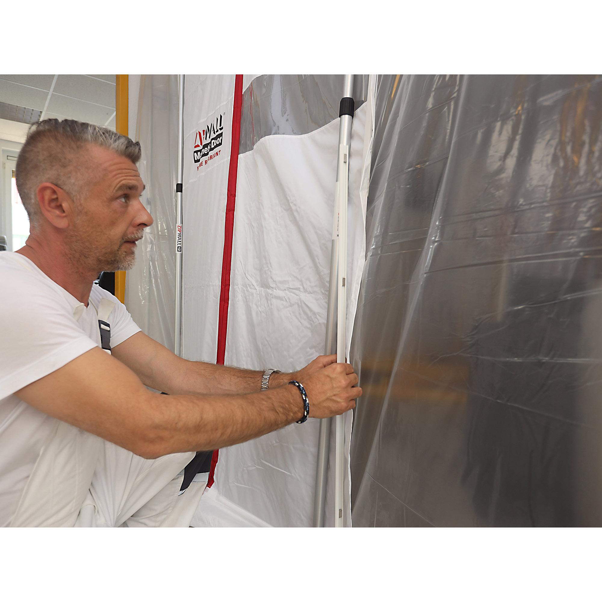 ZipWall Magnet Staubschutztür Nylon flammhemmend mit Stange