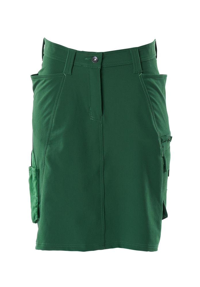 Grüner MASCOT® ACCELERATE Rock in Damenpassform C34, funktioneller Arbeitsrock mit Taschen und Gürtelschlaufen für Handwerk und Beruf