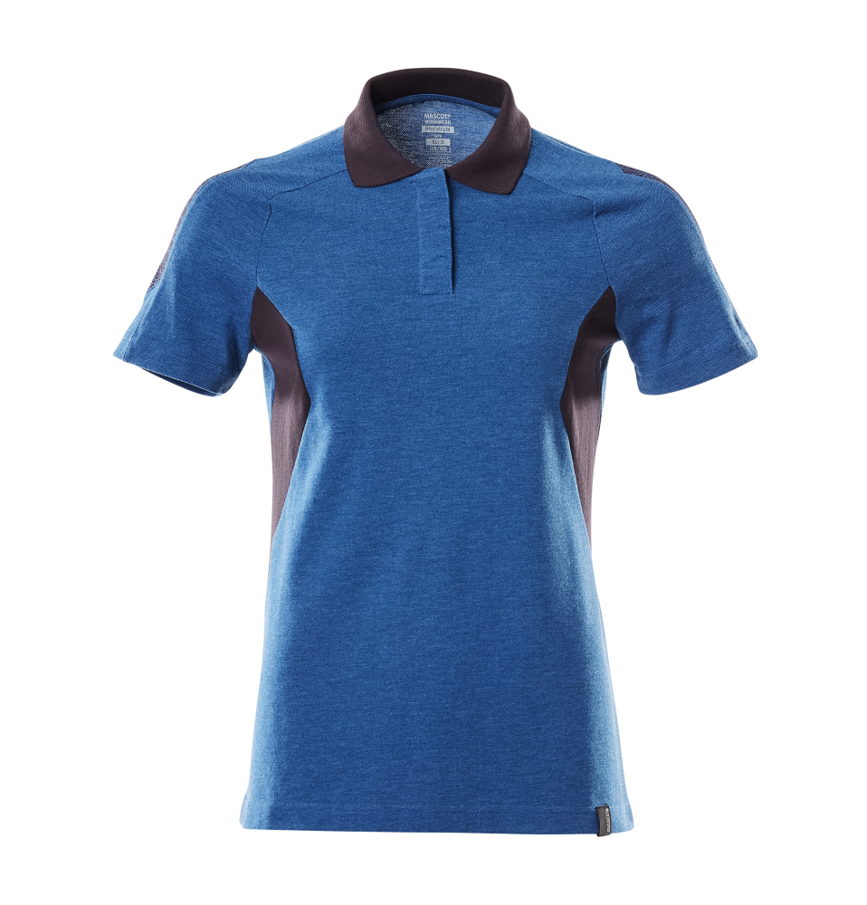 MASCOT® ACCELERATE Polo-Shirt in Azurblau/Schwarzblau, Damenpassform 2XLONE, funktionelles Arbeitsbekleidungs-Polo vorne Ansicht