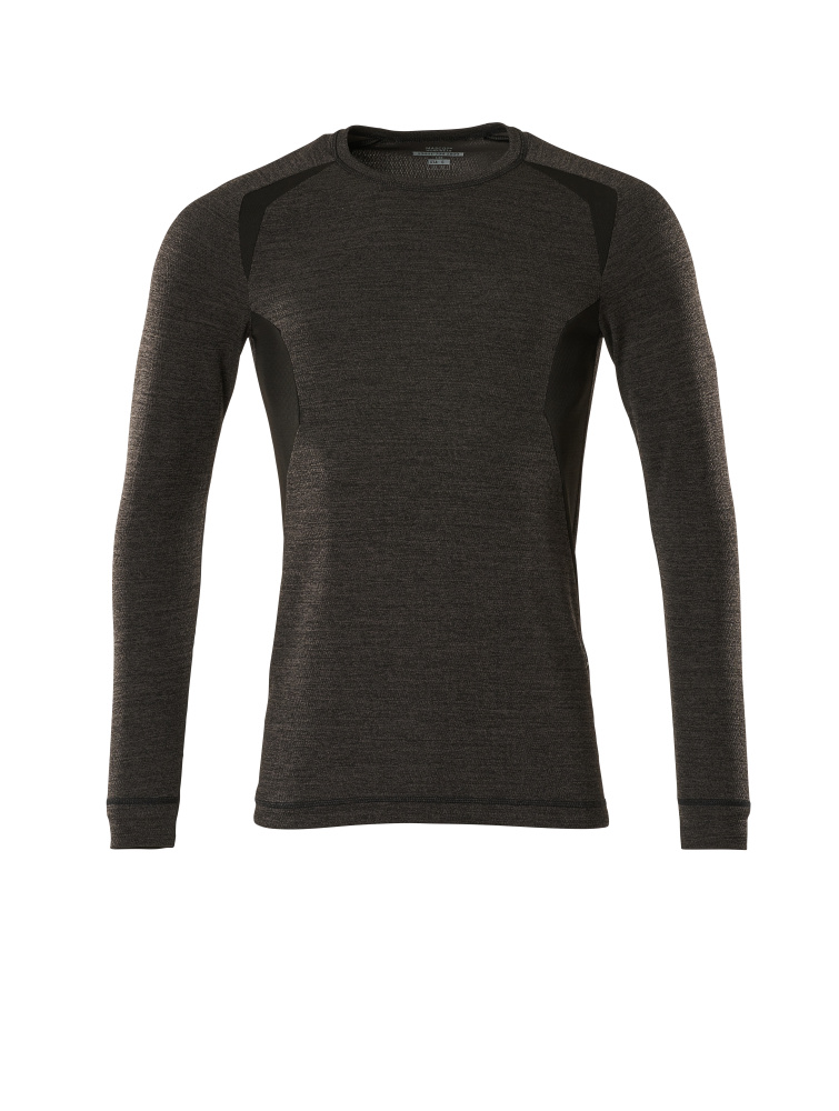 MASCOT® CROSSOVER Funktionsshirt in Dunkelanthrazit/Schwarz, langärmeliges Funktionsunterhemd 2XL mit leichtem, schnelltrocknendem, geruchshemmendem Material
