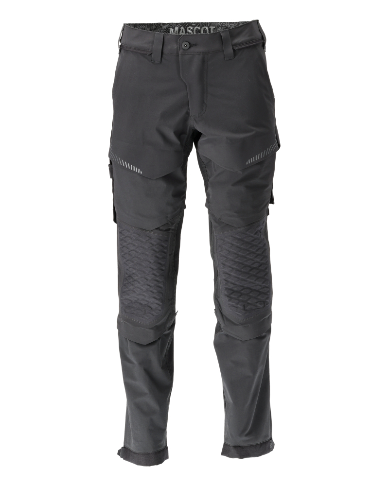 MASCOT® CUSTOMIZED Arbeitshose 76C51 in Weiß/Anthrazitgrau mit robusten Knietaschen und strapazierfähigem Material für Handwerk und Bau