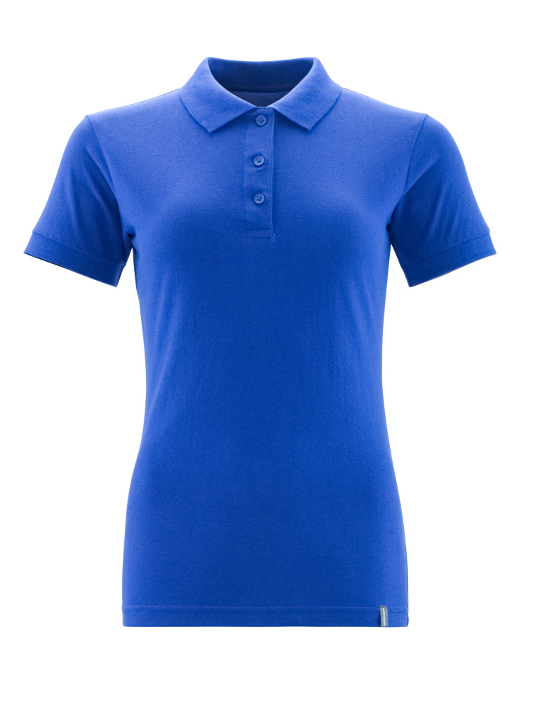 MASCOT® CROSSOVER Damen Polo-Shirt für Arbeitsbekleidung, kurzarm, taillierte Passform, blau, Größe M, Vorderansicht