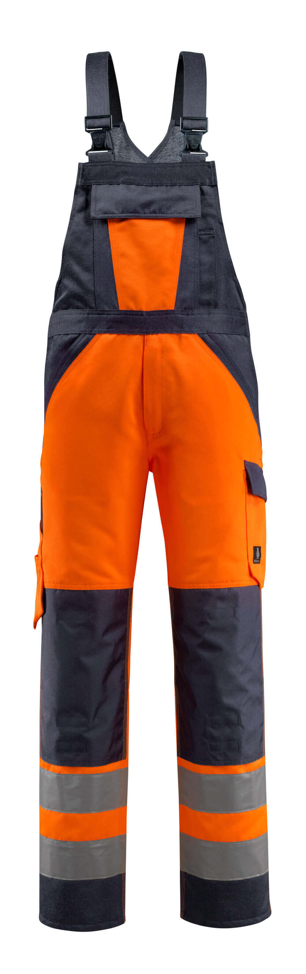 MASCOT® Gosford SAFE LIGHT zweifarbige Warnschutz-Latzhose mit Knietaschen, reflektierenden Streifen und robustem Material in Hi-Vis Gelb/Dunkelanthrazit, Größe 82C58