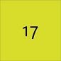 Quadratisches Icon mit der Zahl 17 in Schwarz auf gelbem Hintergrund