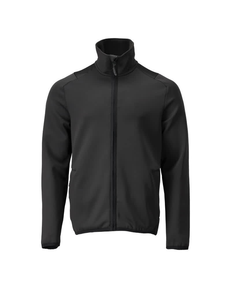 Schwarze MASCOT® CUSTOMIZED Fleecejacke in Größe 2XL, funktionale Arbeitsbekleidung mit Frontreißverschluss und hohem Kragen