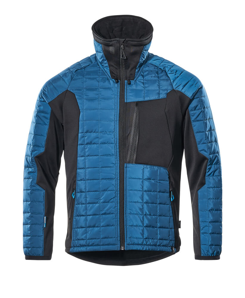 MASCOT® ADVANCED Thermojacke in Schwarzblau/Schwarz, warme Winter-Arbeitsjacke mit Stehkragen und Reißverschluss, Größe XL
