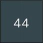 Symbolbild einer quadratischen Schaltfläche mit weißer Zahl 44 auf dunkelgrauem Hintergrund