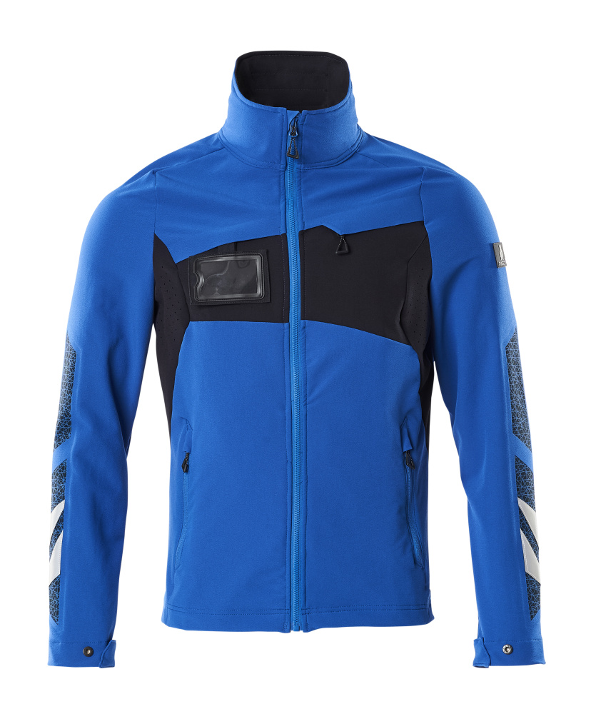 MASCOT® ACCELERATE Arbeitsjacke in Blau-Schwarz, robuste Arbeitsbekleidung mit Reißverschluss und Taschen, Größe 2XL