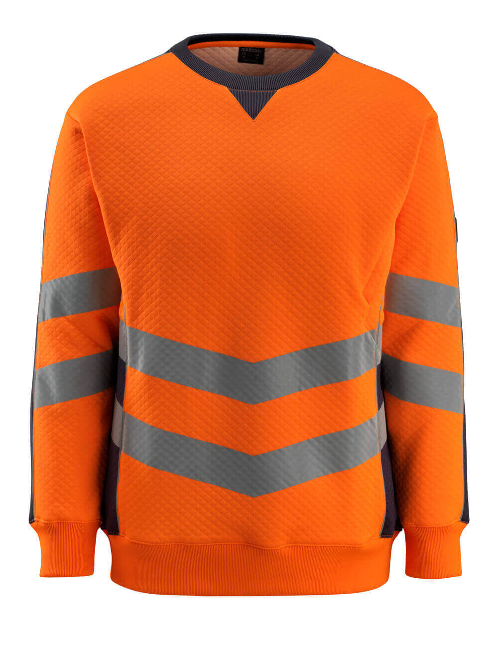 MASCOT® Wigton SAFE SUPREME Sweatshirt in fluoreszierendem Orange mit schrägen Reflexstreifen, moderner Passform und Rippenbündchen für hohe Sichtbarkeit bei der Arbeit