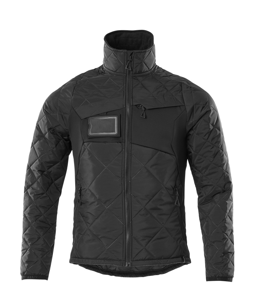 MASCOT® ACCELERATE Thermojacke in Schwarz, Größe 2XL, gesteppte Winterjacke mit Reißverschluss und Brusttasche für Arbeit und Freizeit