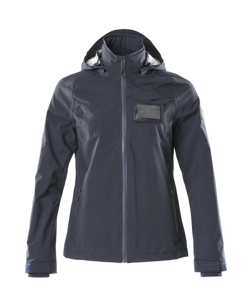 MASCOT® ACCELERATE Hardshelljacke für Damen in Schwarzblau, atmungsaktiv, wind- und wasserdicht mit abnehmbarer Kapuze und getapten Nähten