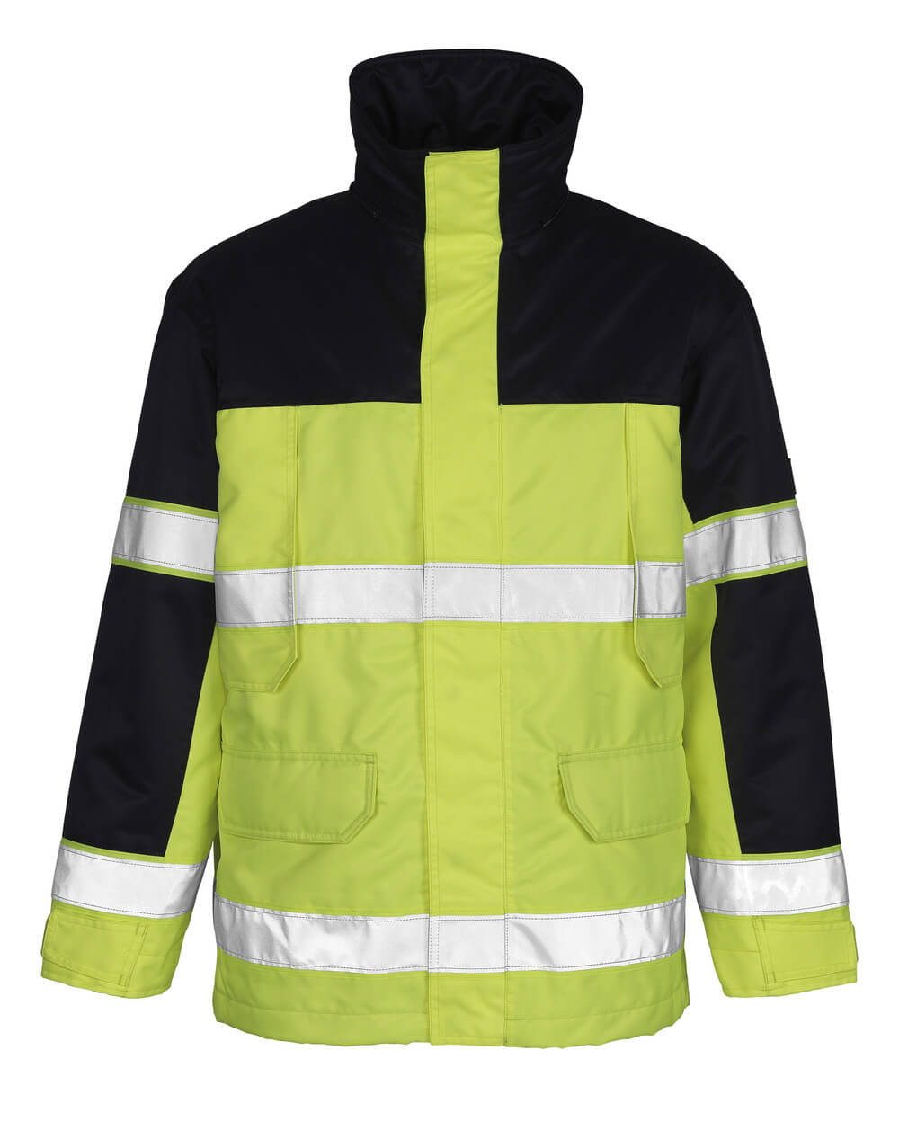MASCOT® Savona SAFE IMAGE Parka in Hi-Vis Gelb/Marine, reflektierende Winter-Warnschutzjacke in Größe 2XL für hohe Sichtbarkeit