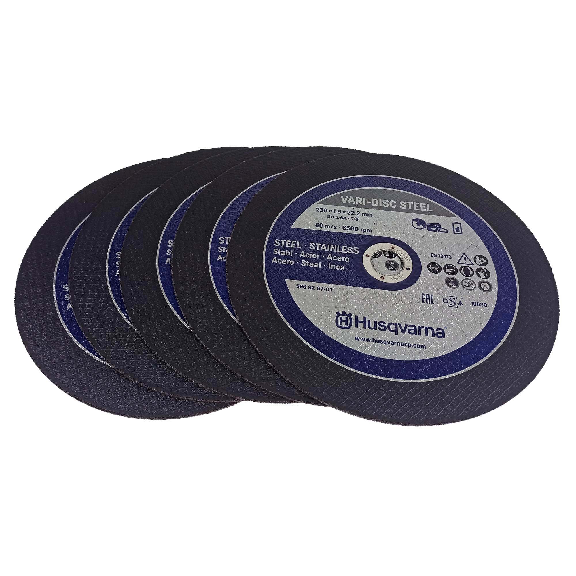 Husqvarna Vari-Disc Stahl BAT Trennscheiben Set 5 Stück 230