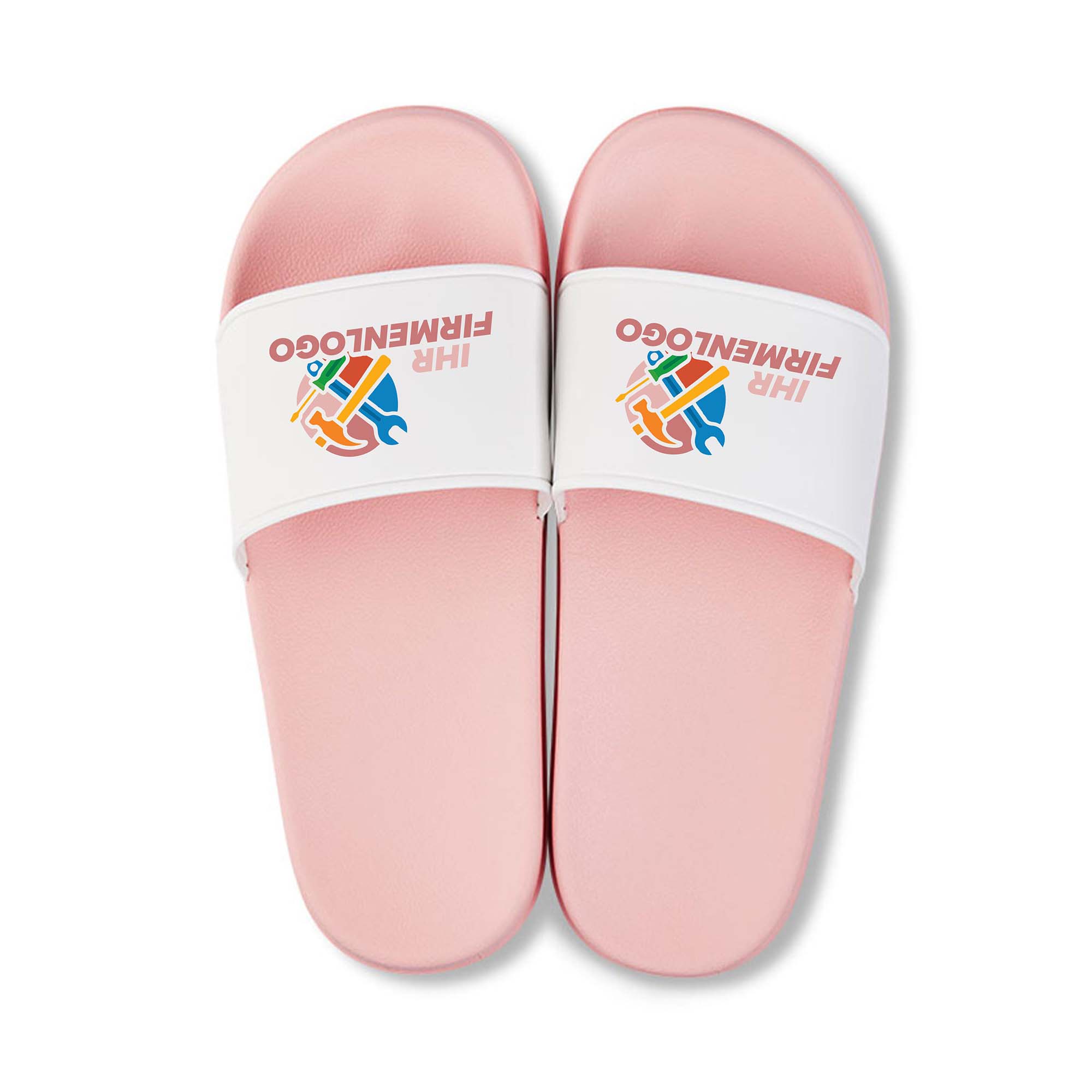 Rosa Badeschlappen mit weißer Logolasche von Zero Dust