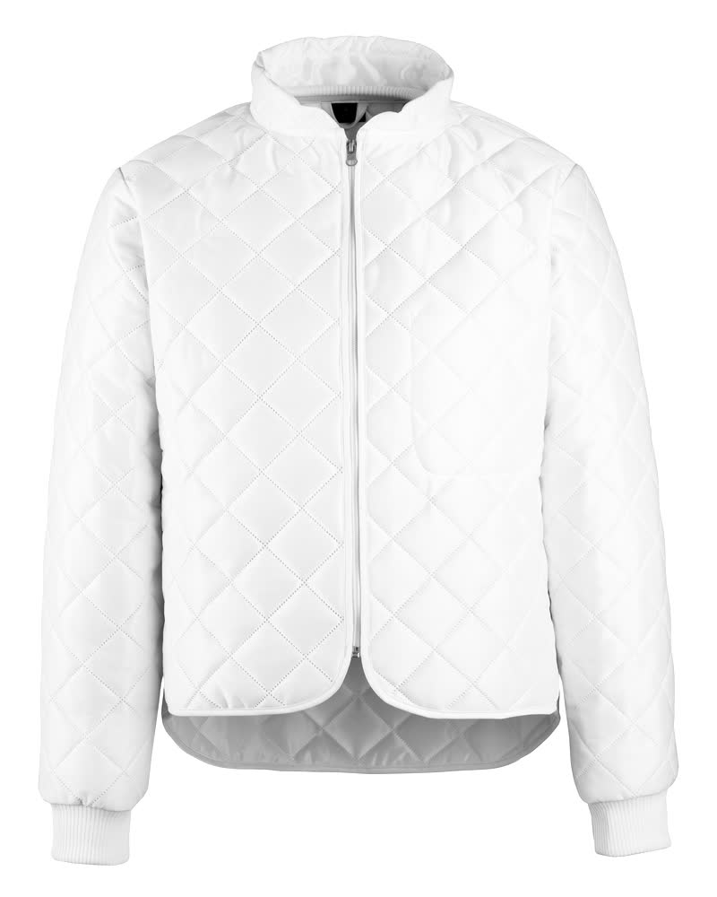 MASCOT® ORIGINALS Thermojacke in Weiß, Größe 2XL, mit Stehkragen, durchgehendem Reißverschluss, Rippbündchen und verlängertem Rückenteil, vorne abgebildet