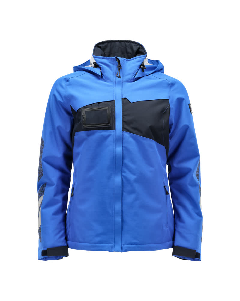 MASCOT® ACCELERATE Winterjacke in Azurblau/Schwarzblau, Damenpassform Größe 2XL, robuste warme Arbeitsjacke für Winter und Outdoor