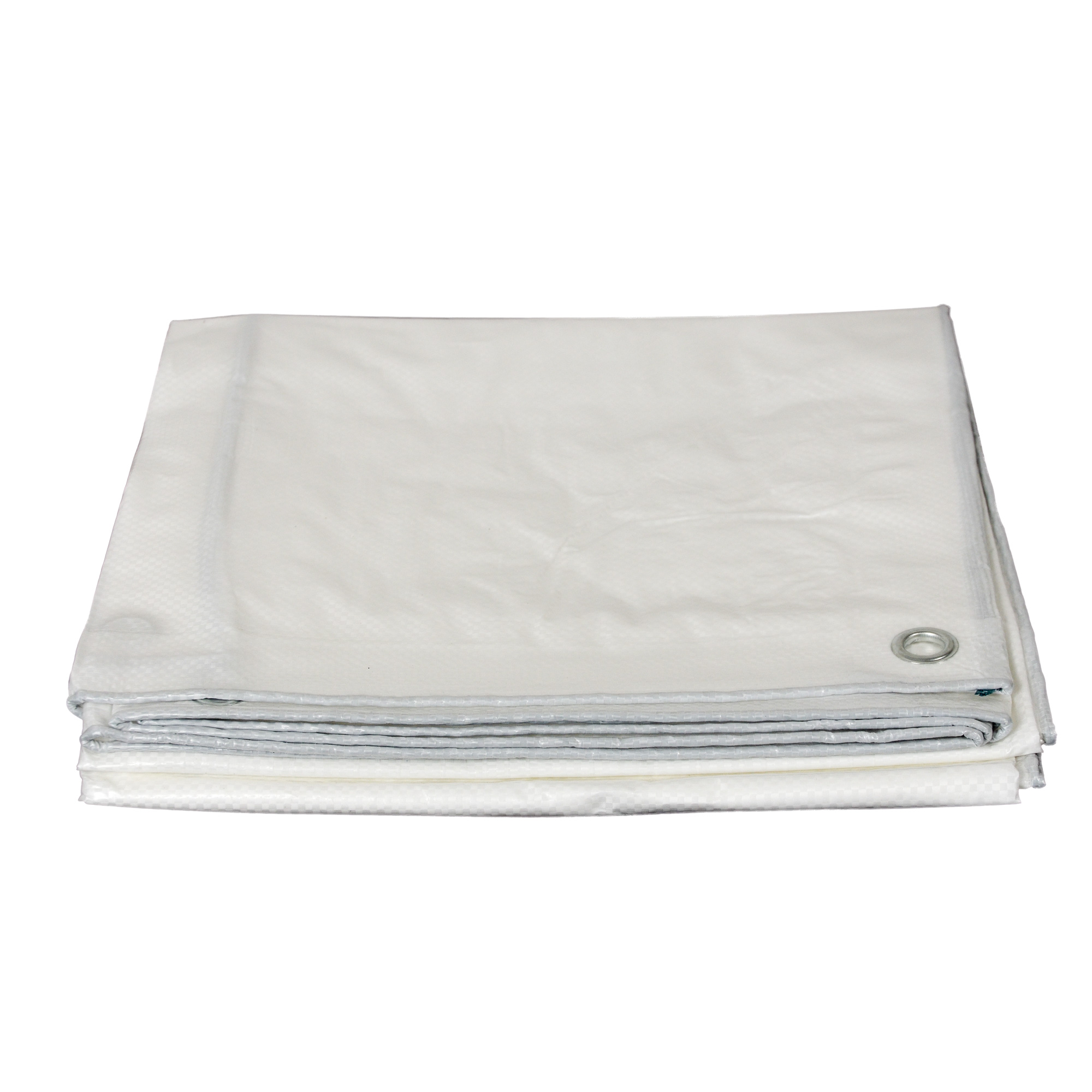 Gefaltete PE-Gewebeplane natur 2x3 m mit Metallösen