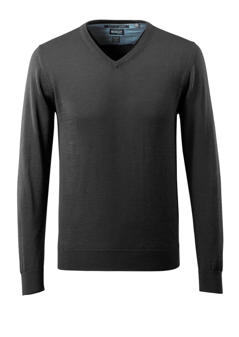 MASCOT® FRONTLINE Strickpullover Corporate Casual in Schwarz, Größe 2XL, klassischer V-Ausschnitt und lange Ärmel für Business und Freizeit