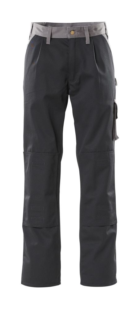 Vorderansicht der MASCOT® Torino IMAGE Arbeitshose mit Knietaschen, zweifarbig in Kornblau/Marine, Größe 82C52, robuste Arbeitsbekleidung