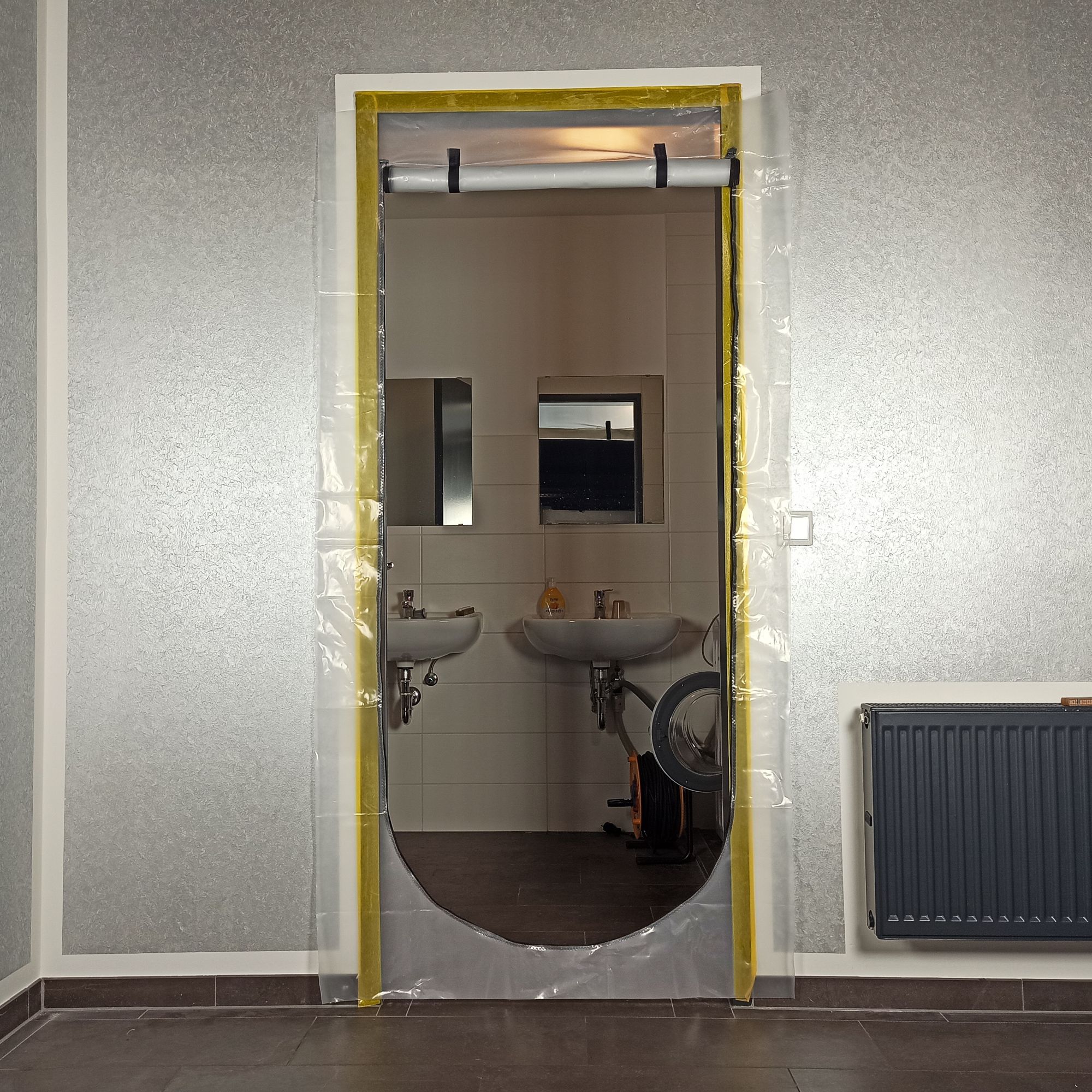 Zero Dust Folien Staubschutztür U-Form 210 x 110 cm mit Reiß