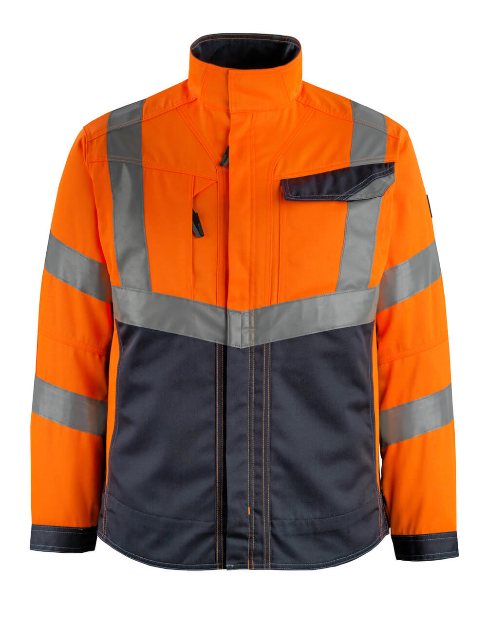 MASCOT® Oxford SAFE SUPREME Jacke in Hi-vis Orange/Schwarz, zweifarbige Warnschutzjacke mit Reflexstreifen, Größe 3XL