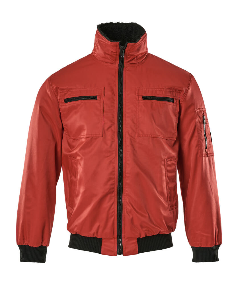 Rote MASCOT® Alaska ORIGINALS Pilotjacke in Größe 2XL, warme Winterbekleidung mit Reißverschluss, Stehkragen und mehreren Taschen