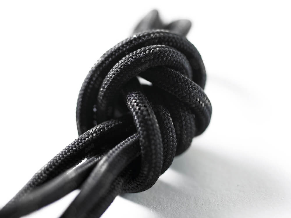 Detailansicht der schwarzen MASCOT® Pollux FOOTWEAR ACCESSORIES Schnürsenkel aus 100 % robustem Polyester, strapazierfähig für Arbeitsschuhe