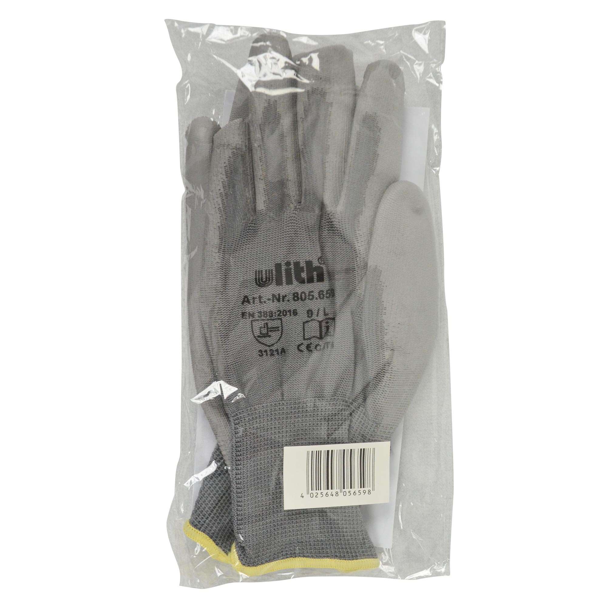 Arbeitshandschuhe PU Nylon Feinstrick grau Größe 9 von Zero