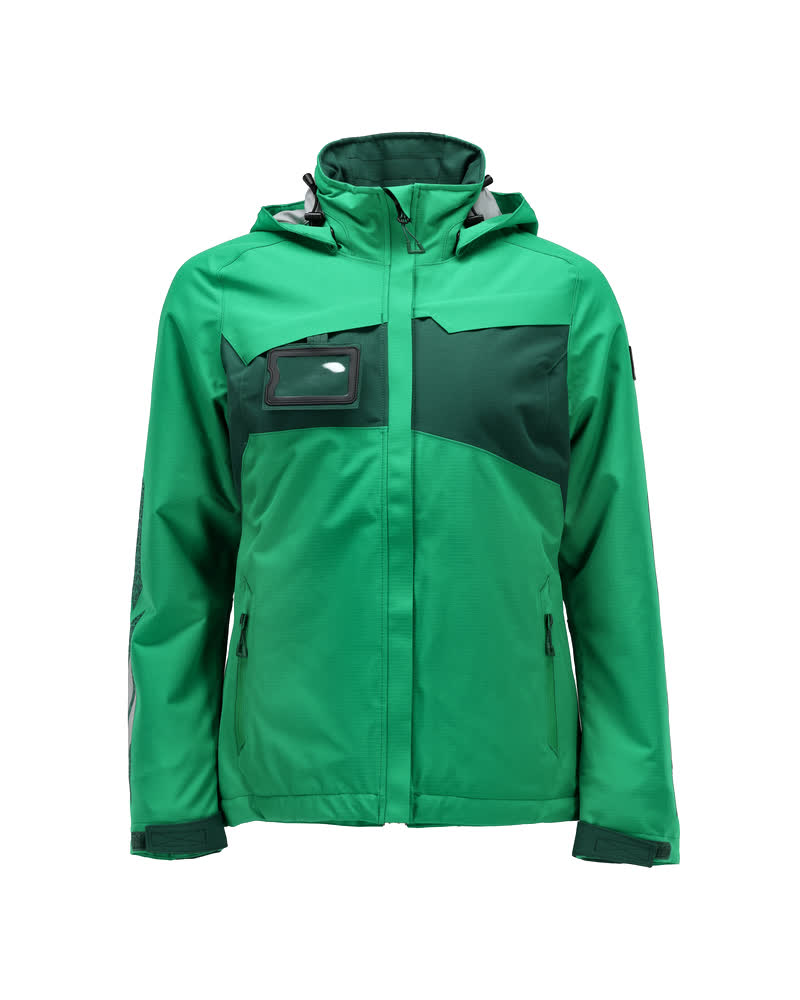 MASCOT® ACCELERATE Winterjacke in grasgrün/grün, Damenpassform Größe 2XL, warme wasserdichte Arbeitsjacke mit Kapuze und Taschen