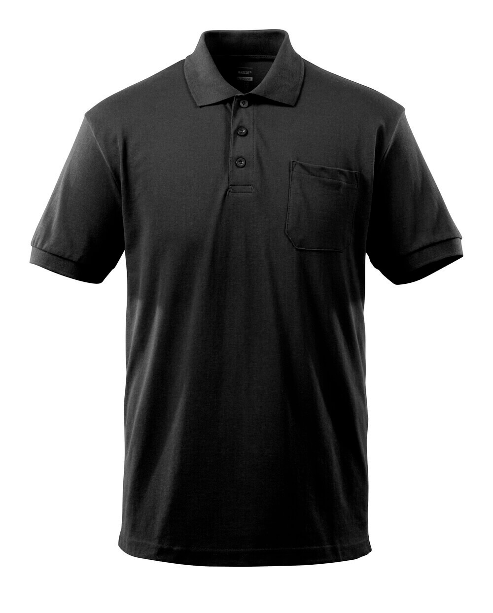 Schwarzes MASCOT® Orgon CROSSOVER Polo-Shirt mit Kragen, Knopfleiste und Brusttasche, Arbeitsbekleidung in Größe 2XL