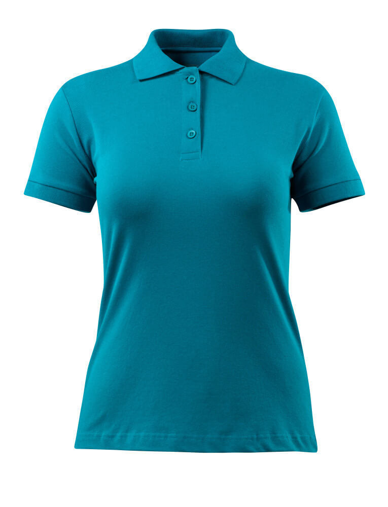 MASCOT® Grasse CROSSOVER Polo-Shirt für Damen in Petroleum, Größe 2XL, taillierte Arbeitsbekleidung mit Kragen und Knopfleiste