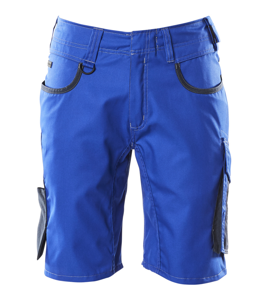 MASCOT® UNIQUE Shorts in Kornblau/Schwarzblau, Größe C42 – robuste kurze Arbeitshose mit Taschen für Handwerk und Industrie
