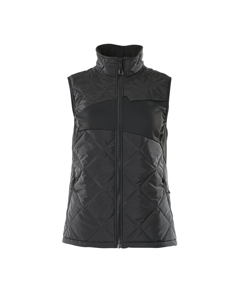MASCOT® ACCELERATE Thermoweste für Damen in Dunkelanthrazit/Schwarz, Größe 4XL, warme Winter-Arbeitsweste mit Reißverschluss und Stehkragen